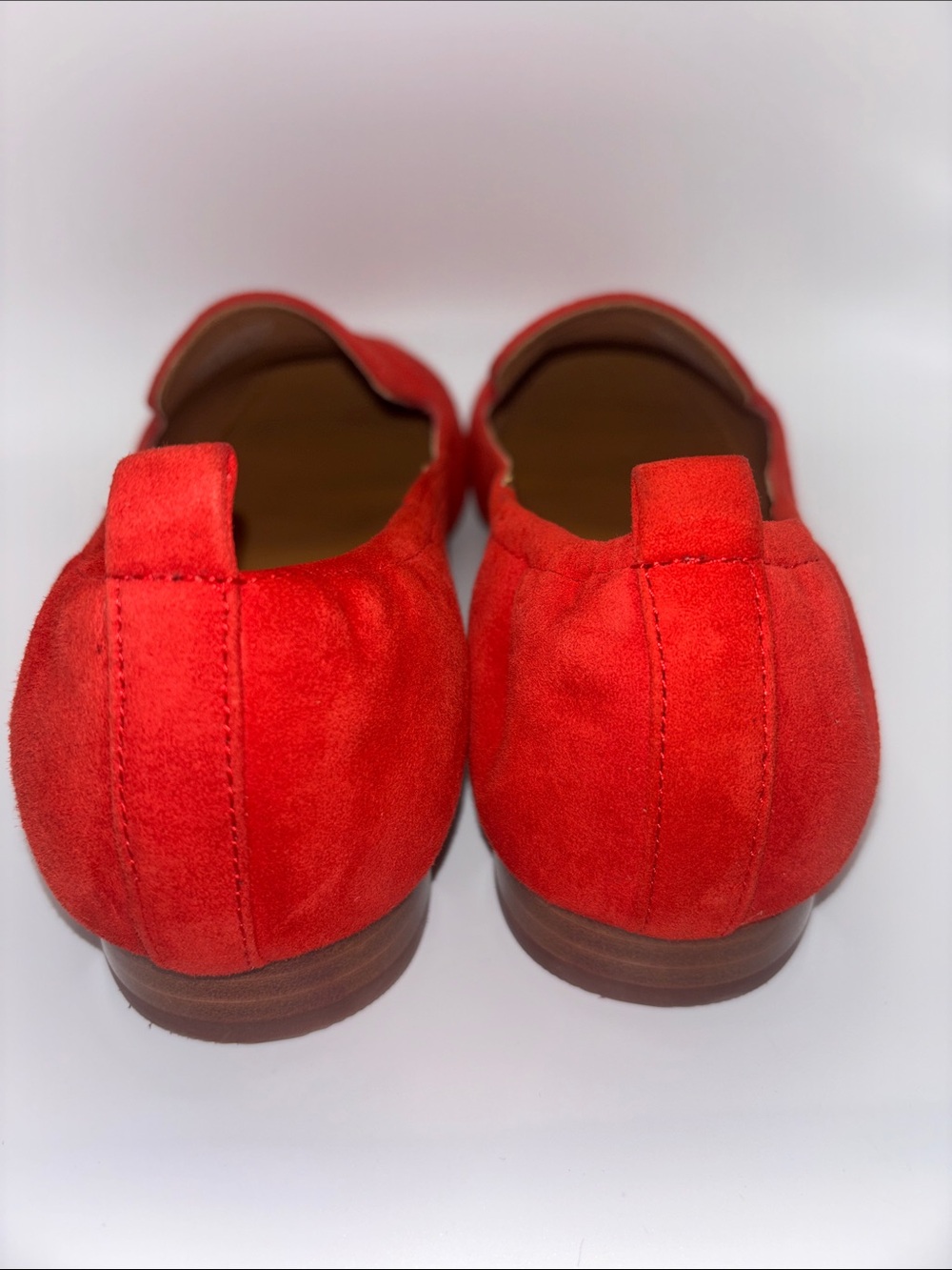 Tory Burch Red Suede Slip-On Loafers - Picture 6 of 14